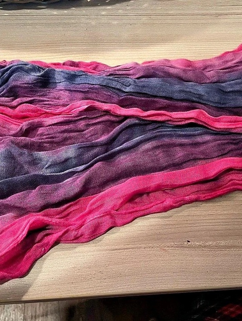 58"x11" Color Block Scarf in Pink & Purple